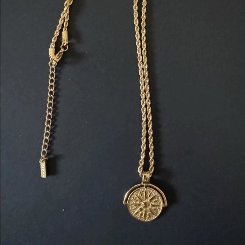 Atolea Golden Sun Pendant Necklace - Picture 5 of 5